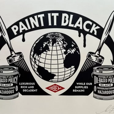 Paint it Black (2020), letterpress by Shepard Fairey (Obey)