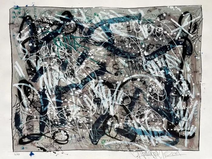 They Don't Know by JonOne. 13 layers Silkscreen on cotton paper 250g with 2 hand cut hedges