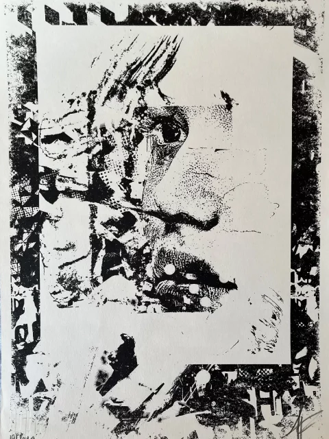Deplete, Risograph print on paper by VHILS