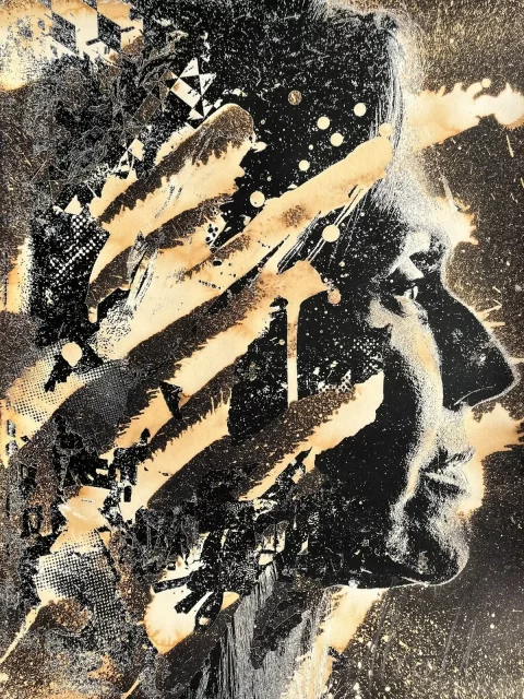 Drip. Screenprint by Vhils (2022). Numbered edition 128/210. Size: 70×50 cm.